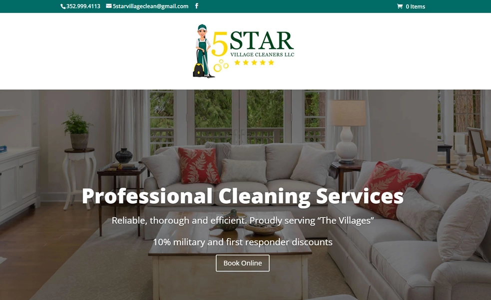 5 Star Village Cleaners website, created by Maui web designers