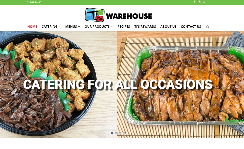 TJ's Warehouse website, by Maui web designers